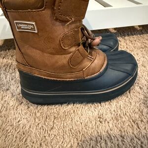 London Fog Kids Tan and Black Snow Boots